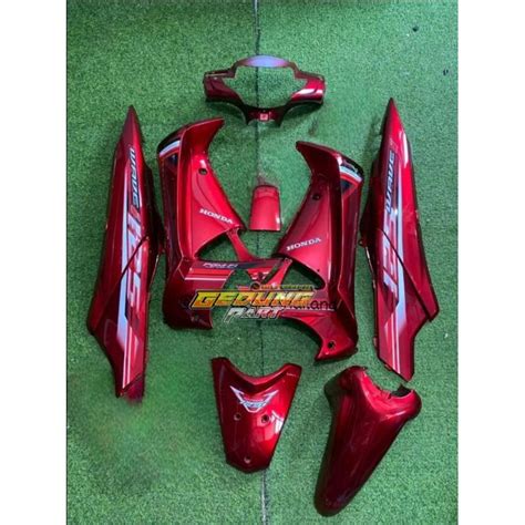 Jual Cover Body Supra X 125 Lama Merah Maron Custom Full Set Halus