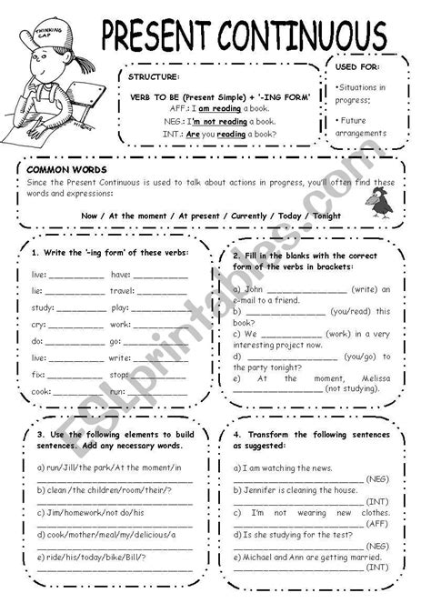 Present Continuous Exercises Esl Worksheet By Elisabeteguerreiro