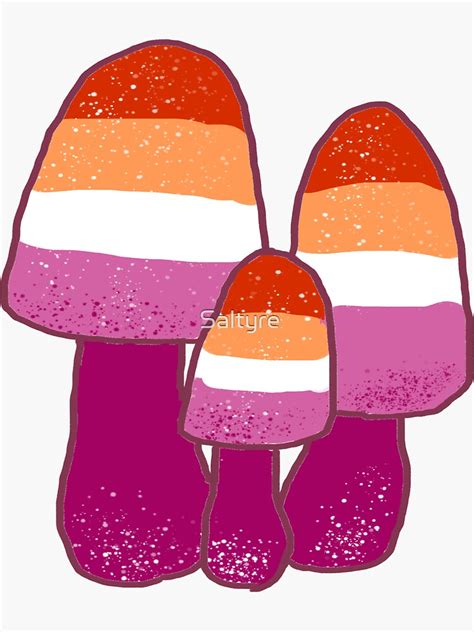 Lesbian Pride Mushroom Sticker For Sale By Saltyre Redbubble