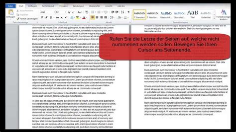 Microsoft Word 2010 So nummerieren Sie ausgewählte Seiten YouTube