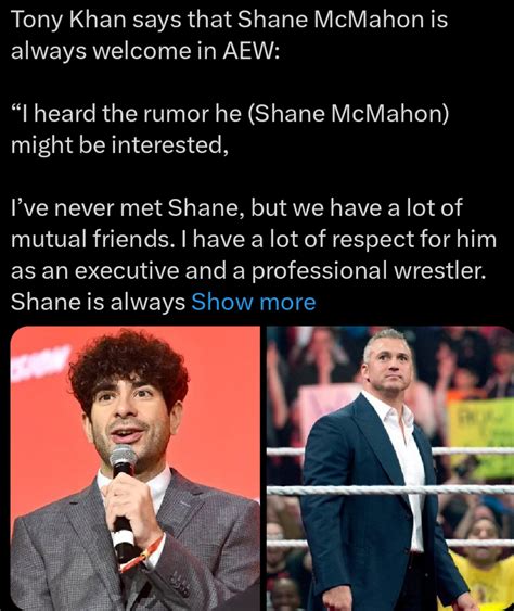 TONY KHAN SHANE MCMAHON IS ALWAYS WELCOMED IN AEW R AEWOfficial