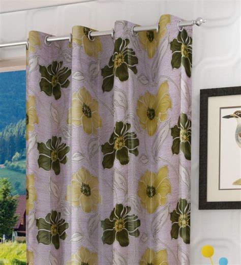 Buy Poly Cotton Semisheer 7 Feet Eyelet Door Curtain At 38 OFF By