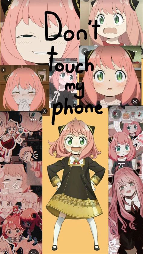 Anime Character Collages With The Words Don T Touch My Phone