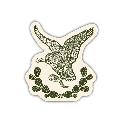 Mexican Eagle Vinyl Sticker Aguila Viva Mexico Etsy