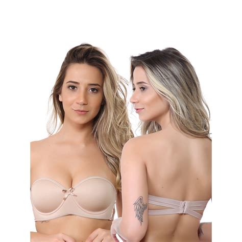 Sutiã sem alças nude lingerie moda intima Submarino