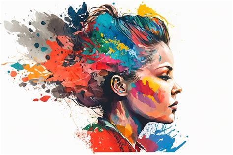 Premium AI Image | Art portrait of young woman like watercolor painting ...