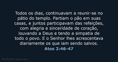 9 de abril de 2020 Versículo da Bíblia do dia NVI Atos 2 46 47