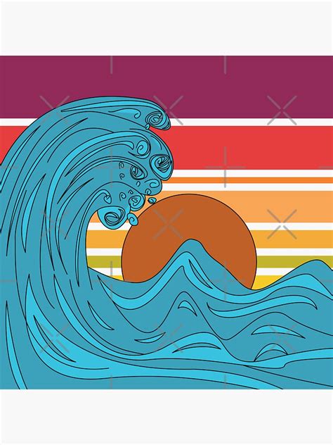 Big Great Japanes Wave Retro Sunset Style The Great Wave Off