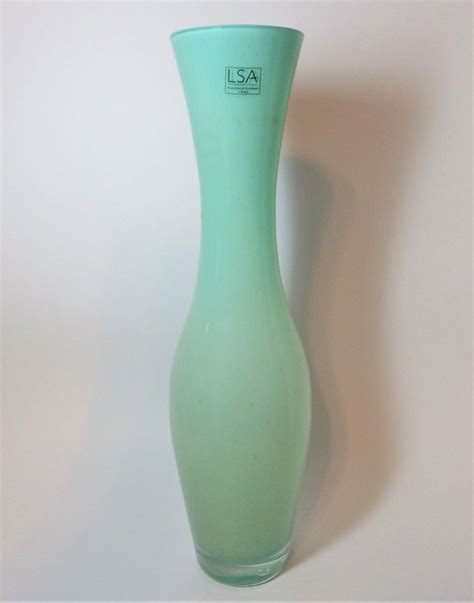 Vintage Lsa Tall Glass Vase Mouth Blown Made In Poland Etsy Tall