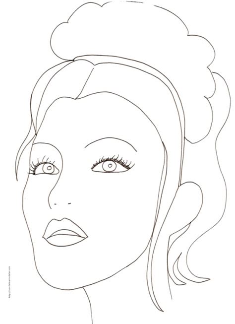 Coloriage D Un Visage De Fille Au Chignon Et Aux Meches Coloriages De