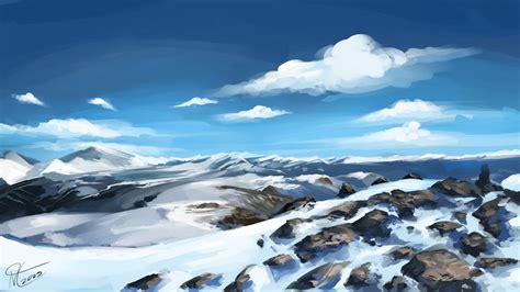 Snowy Landscape by Naznamy on DeviantArt