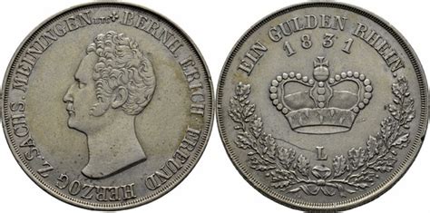 Gulden Bernhard Ii Duchy Of Saxe Meiningen Numista