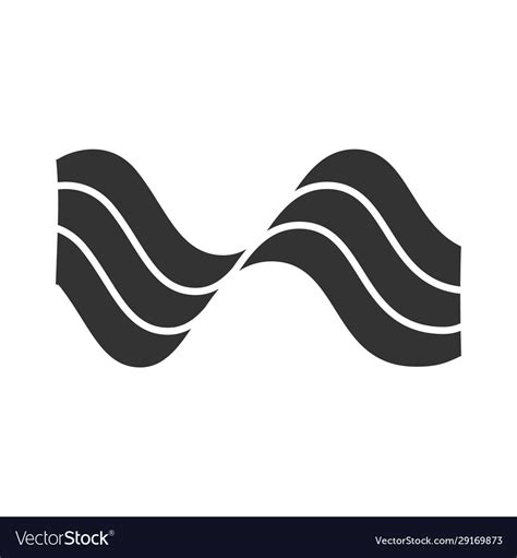 Wavy sound lines glyph icon silhouette symbol Vector Image