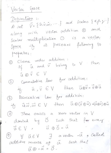 Vectorspace and subspace - Linear Algebra - Studocu