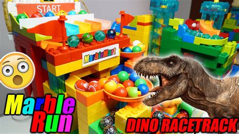 Giant Marble Run Dino Race Track 6 Lanes 4 Elevators 15ft Long