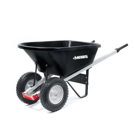 Reviews For Husky 6 Cu Ft Poly Wheelbarrow With Flat Free Tires Pg