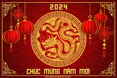 Download PSD chúc mừng năm mới 2024 PSD thiệp chúc tết 2024 đẹp