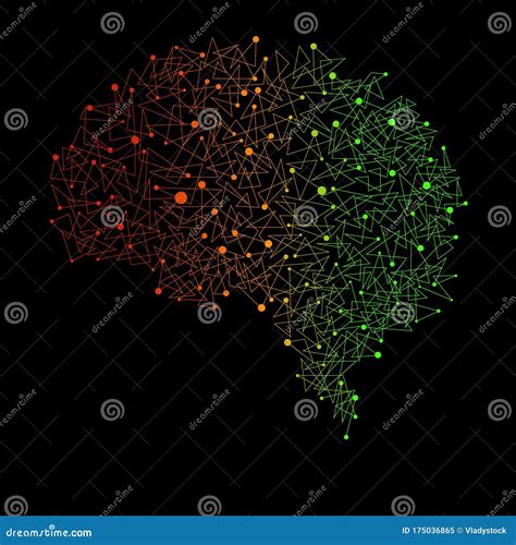 Abstract Human Brain Of Dots And Lines Stock Vector Illustration Of Lattice Head 175036865