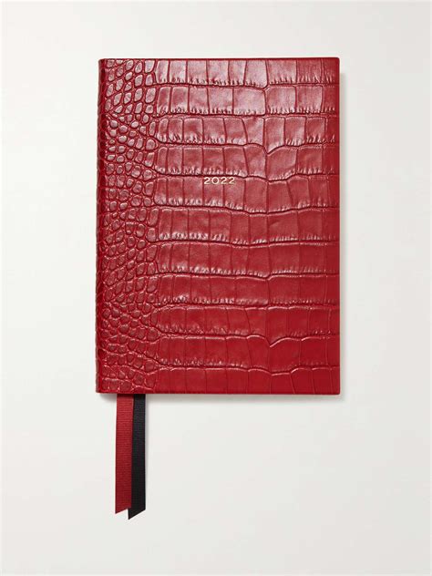 Smythson The Soho Croc Effect Leather Diary Net A Porter