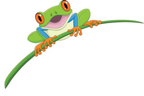 Cartoon happy frog on leaf 15219476 Vector Art at Vecteezy