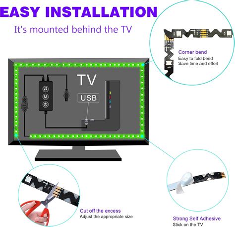 Zokon Retroiluminaci N Led Para Tv Luces De Pies Para Tv Con