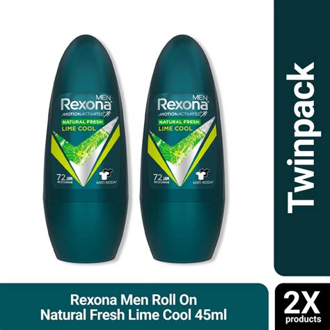 Jual Rexona Men Deodorant Natural Fresh Lime Cool Roll On 45ml Twinpack