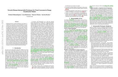 Towards Human Interpretable Prototypes For Visual Assessment Of Image