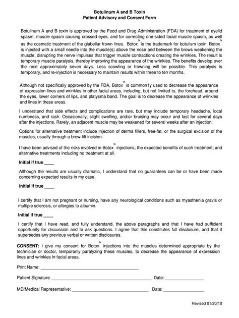 Fillable Online Botulinum A And B Toxin Doc Fax Email Print Pdffiller