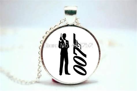 10PCS 007 James Bond Movie Pendant Necklace Glass Photo cabochon necklace vision 2-in Pendant ...