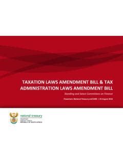 TAXATION LAWS AMENDMENT BILL TAX Taxation Laws Amendment Bill