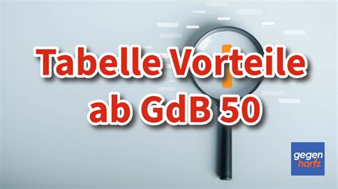 Schwerbehinderung Alle Vorteile Ab Grad Der Behinderung Tabelle