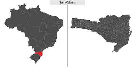 Mapa Do Estado De Santa Catarina Do Brasil Vetor Premium