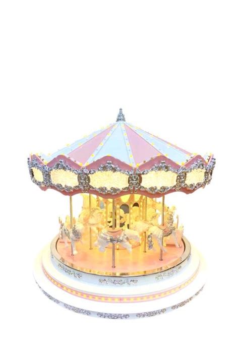 Mr Christmas Pink Merry Go Round Led Musical St Nicholas Christmas Cave