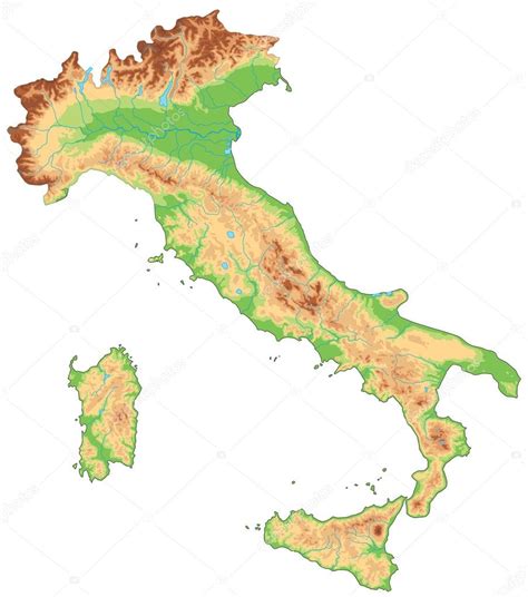 Italy physical map. — Stock Vector © delpieroo #76115153