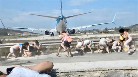 Jet Blast Surprises Tourists YouTube