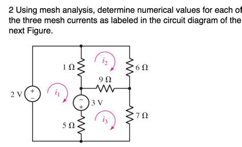 Solved Using Mesh Analysis Determine Numerical Values For