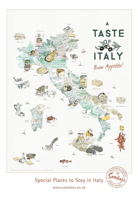 Illustrated Map Of Italys Regional Food Commissioned By Alastair Sawdays Publishing