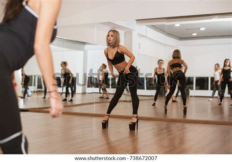 Attractive Girls Dancing Strip Plastic In The Dance Class Trainer