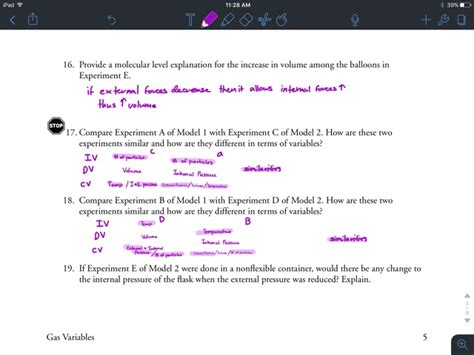 Gavin Gutowsky Chemistry Blog Gas Variables Pogil