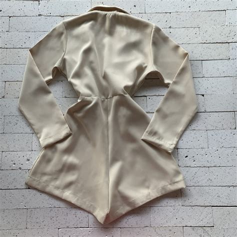 Macaquinho Alfaiataria Amarra O Transpasse Luxo Nude Dondoca Moda Feminina