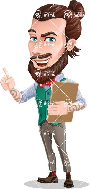 Guy With Man Bun Cartoon Vector Character Notepad 1 Graphicmama