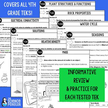 Th Grade End Of Year Science Review Printable Worksheets Digital