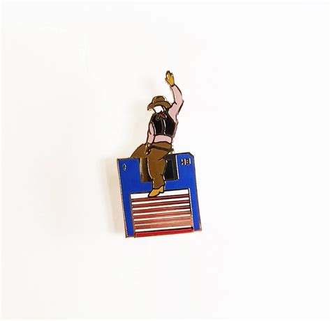 Floppy Disk Cowboy Hard Enamel Lapel Pin Etsy