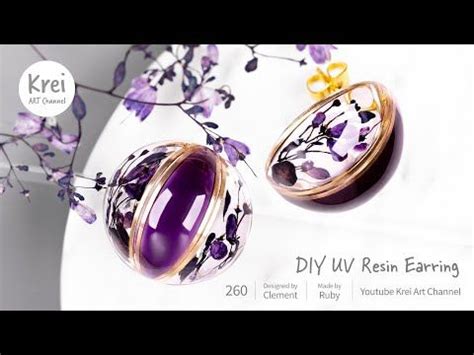 モールドなしUV レジンDIYでドライフラワーを使ってピアスを作りました UV Resin DIY Dried Flower in