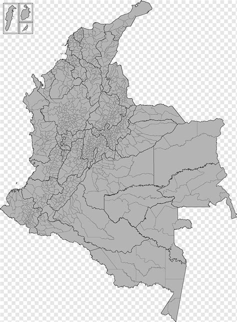 Departamentos De Colombia Mapa Geografia Informacion Mapa Monocromo