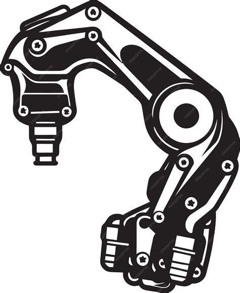 Detailed Vector Artwork of a Robotic Arm with Emphasis on High Tech