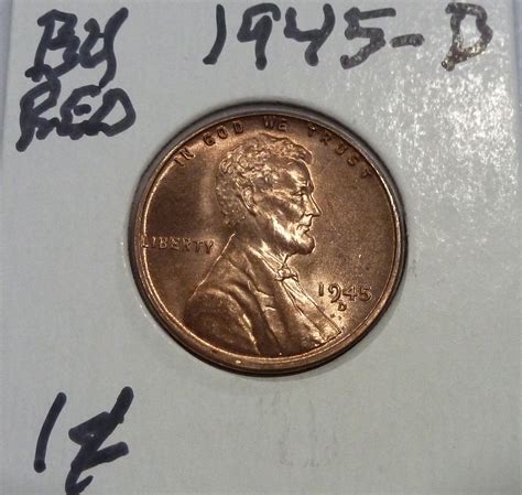 1945 D Gem BU RED Lincoln Wheat Cent A 27 For Sale Buy Now Online