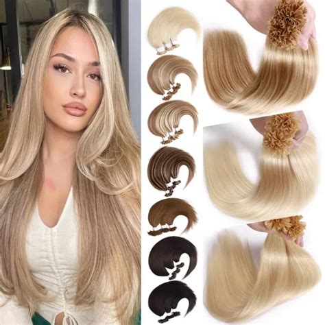 Real Remy Human Hair Pre Bonded Nail U Tip Thick Hair Extensions