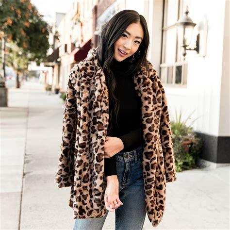 Cheetah Faux Fur Coat Faux Fur Coats Outfit Faux Fur Cheetah Coat