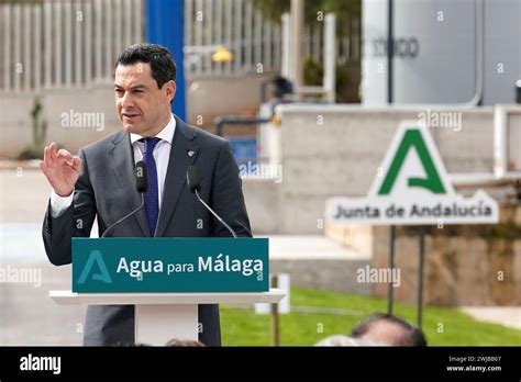 The president of the Junta de Andalucía Juanma Moreno speaks at the